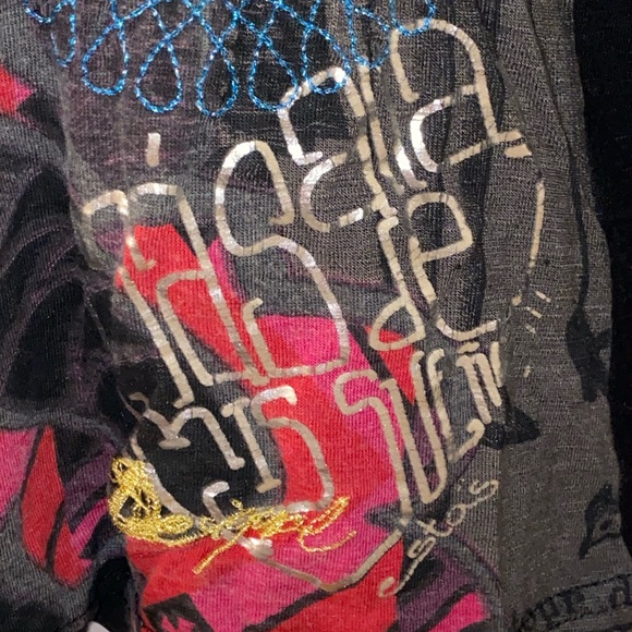 Women’s rare Desiguel multi-pattern Dream L/S knit top. Like new. - Picture 2 of 12